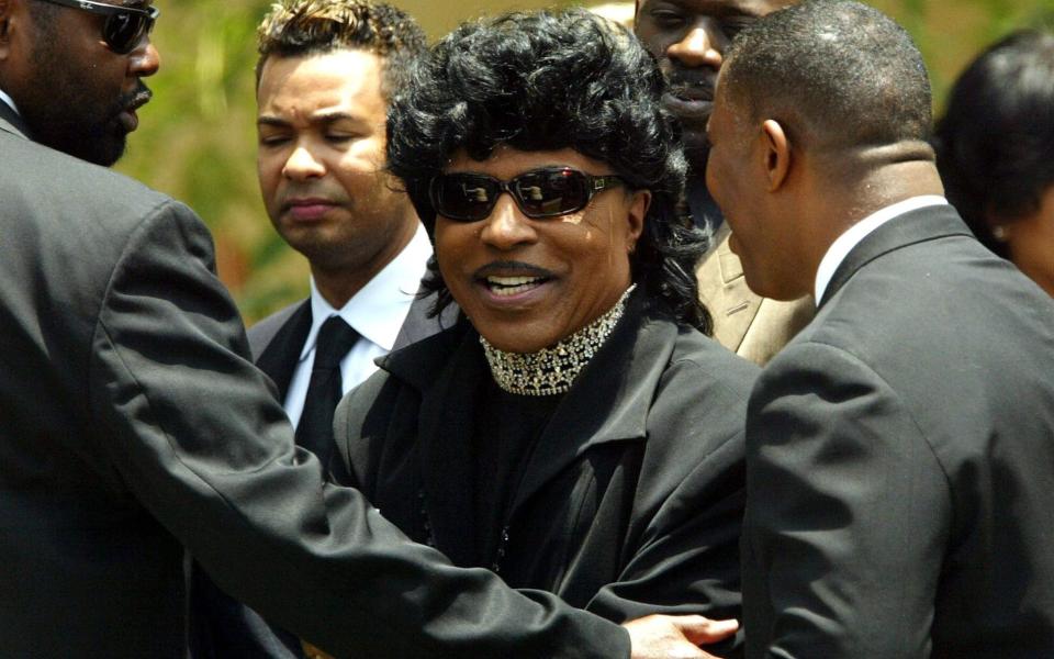 Little Richard at the funeral of Ray Charles, 2004 - Shutterstock