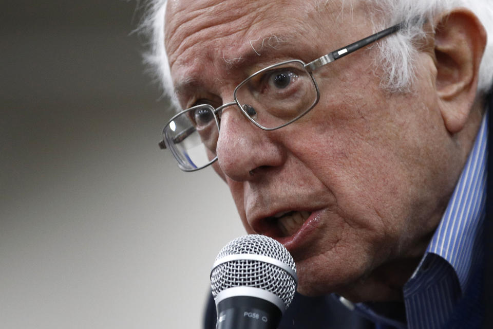 Democratic presidential candidate Sen. Bernie Sanders, I-Vt., speaks during a campaign event, Sunday, Jan. 5, 2020, in Boone, Iowa. (AP Photo/Patrick Semansky)