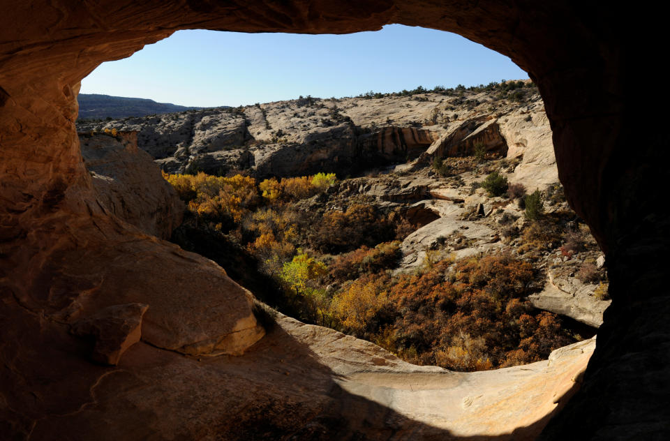 Ruins of ancestral Pueblo cliff dwellings at Butler Wash in Utah's Bears Ears National Monument. President Donald Trump has cut the size of the protected monument by 85% and plans to open it up to mining interests. (Photo: Andrew Cullen/Reuters)