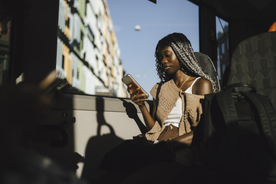 Woman holding phone