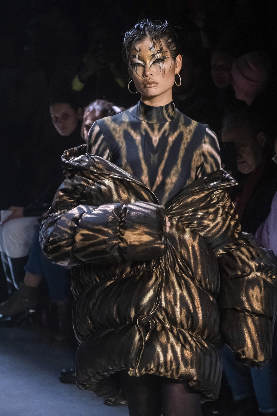 The Christian Cowan collection is modeled at Spring Studios during NYFW Fall/Winter 2020, Tuesday, Feb. 11, 2020, in New York. (Photo by Charles Sykes/Invision/AP)