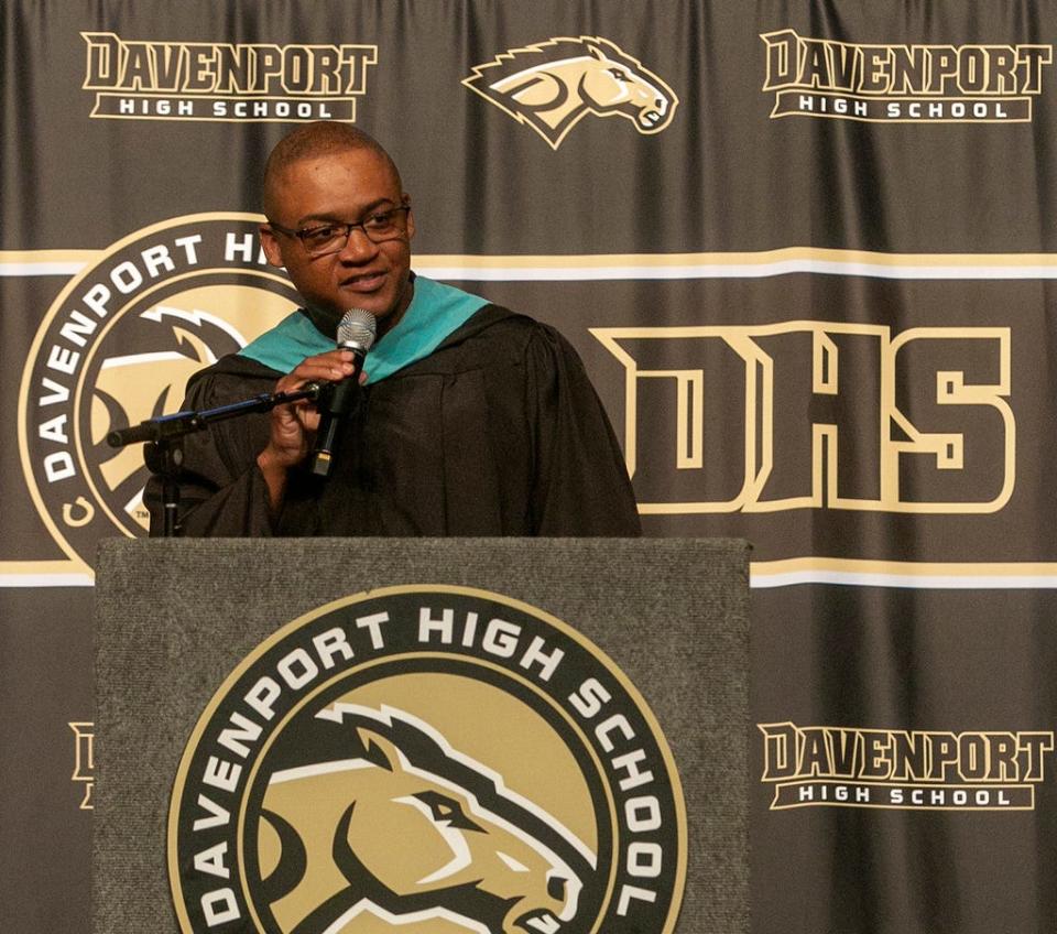 Alain Douge spent several years in teaching and administration roles at Lake Gibson middle and high schools before becoming principal at Lake Gibson Middle School in 2016. Four years later, he was selected as the inaugural principal at Davenport High School.