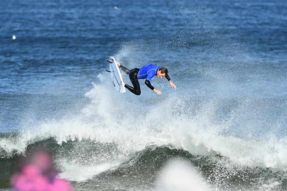 Balaram Stack surfs during the 2021 Surf Open.