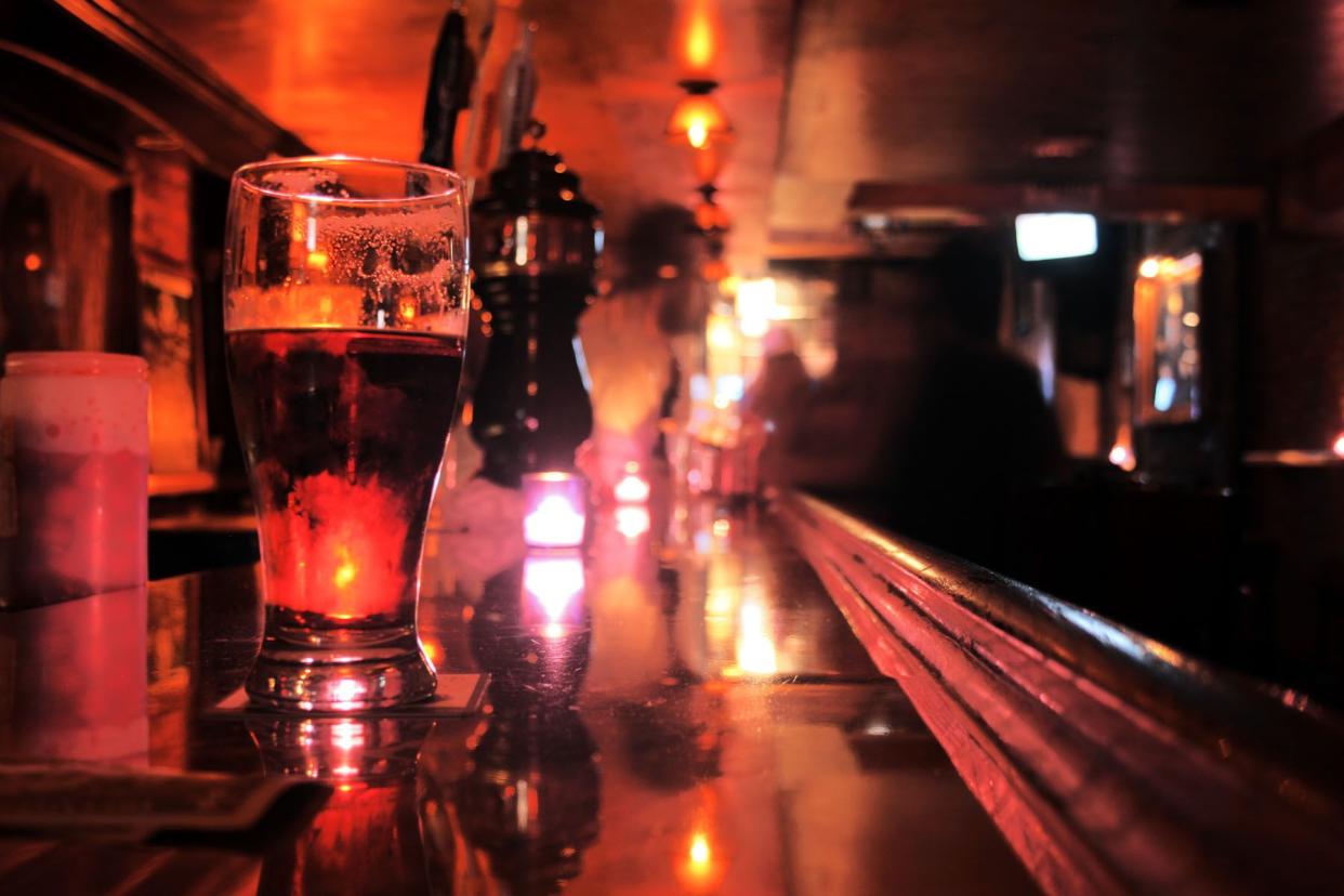 Pint Glass on Bar Top - New York City Dive-Bar