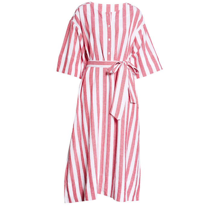 Jardin Stripe Cotton & Linen Caftan Dress APIECE APART