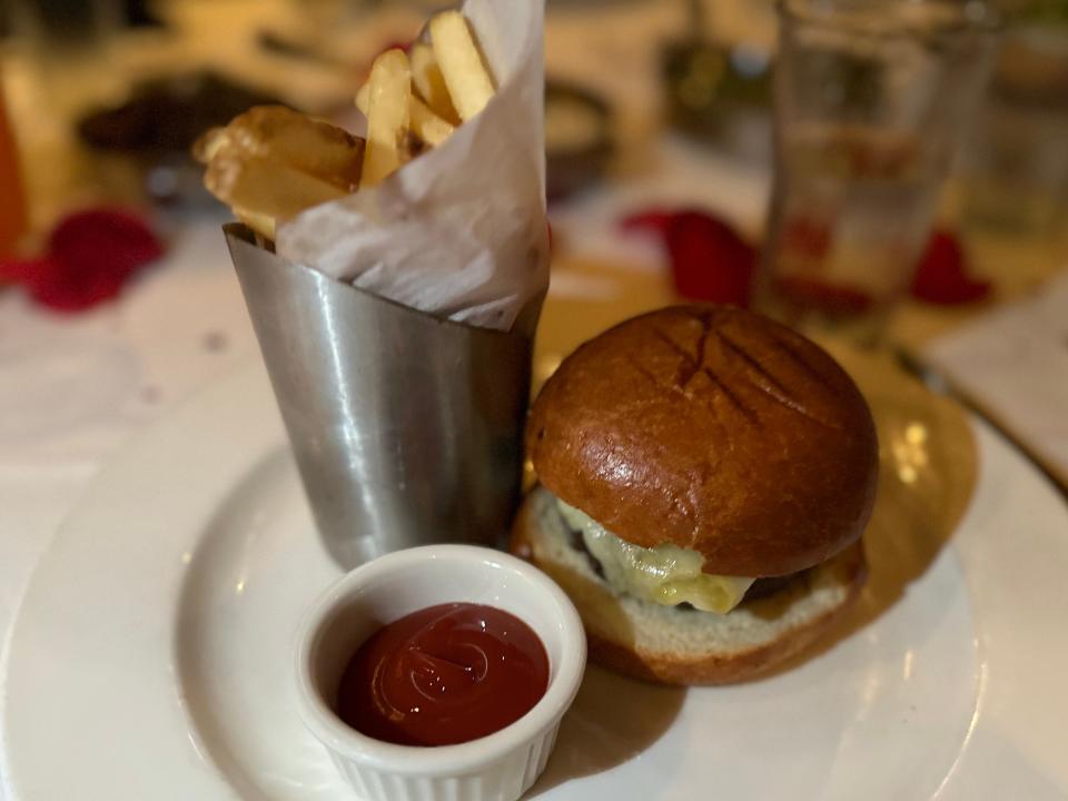 Burger and fries at Capital Grille 