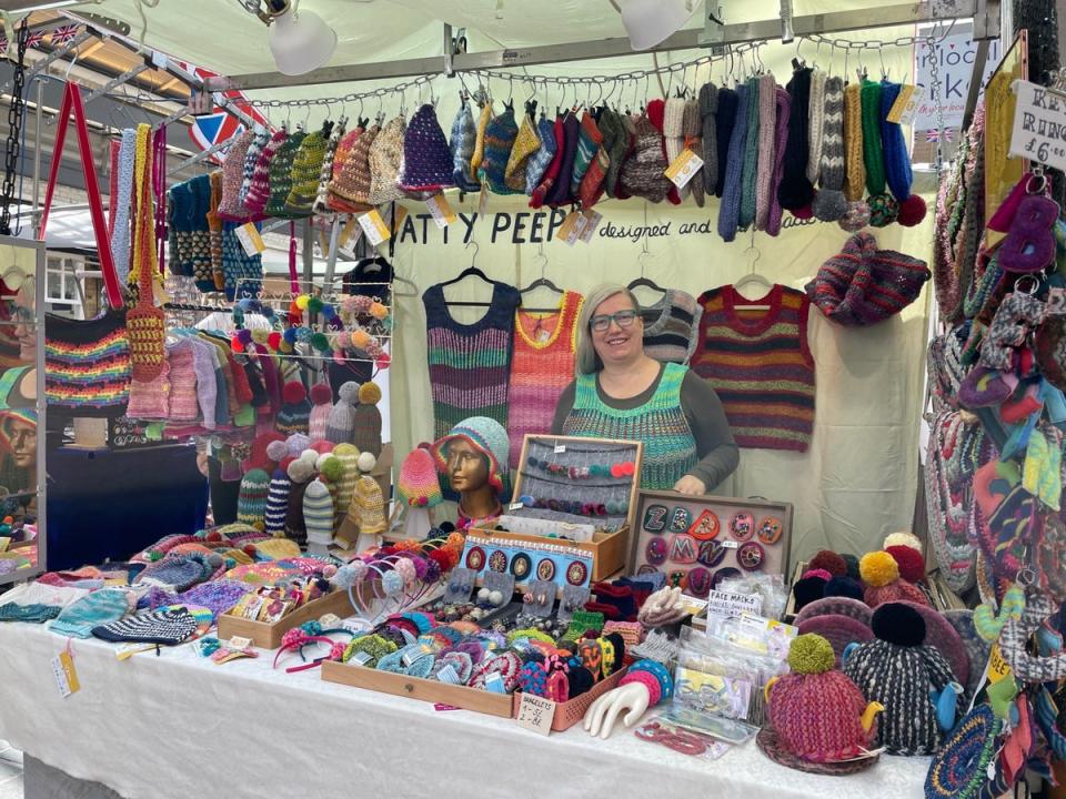 Natty Peeps, a long-time London market seller who has a knitwear and crocheted goods brand, finds it frustrating dealing with point-of-sale devices that don’t always work (Natty Peeps)