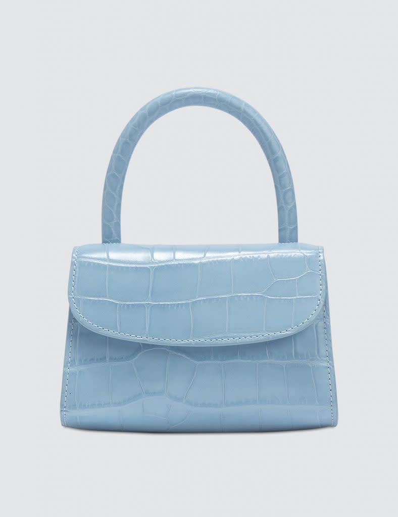 BY FAR MINI SKY BLUE CROCO EMBOSSED LEATHER $‌3,200