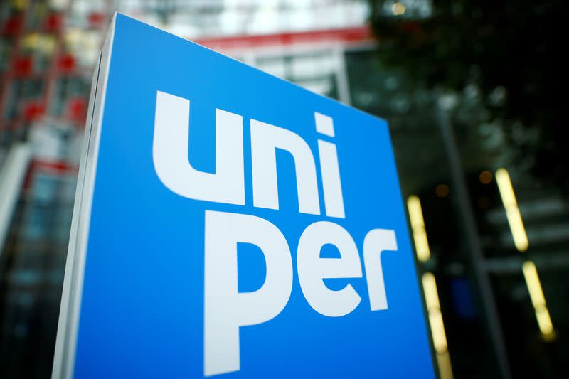 The logo of German energy utility company Uniper SE is pictured in the company's headquarters in Duesseldorf