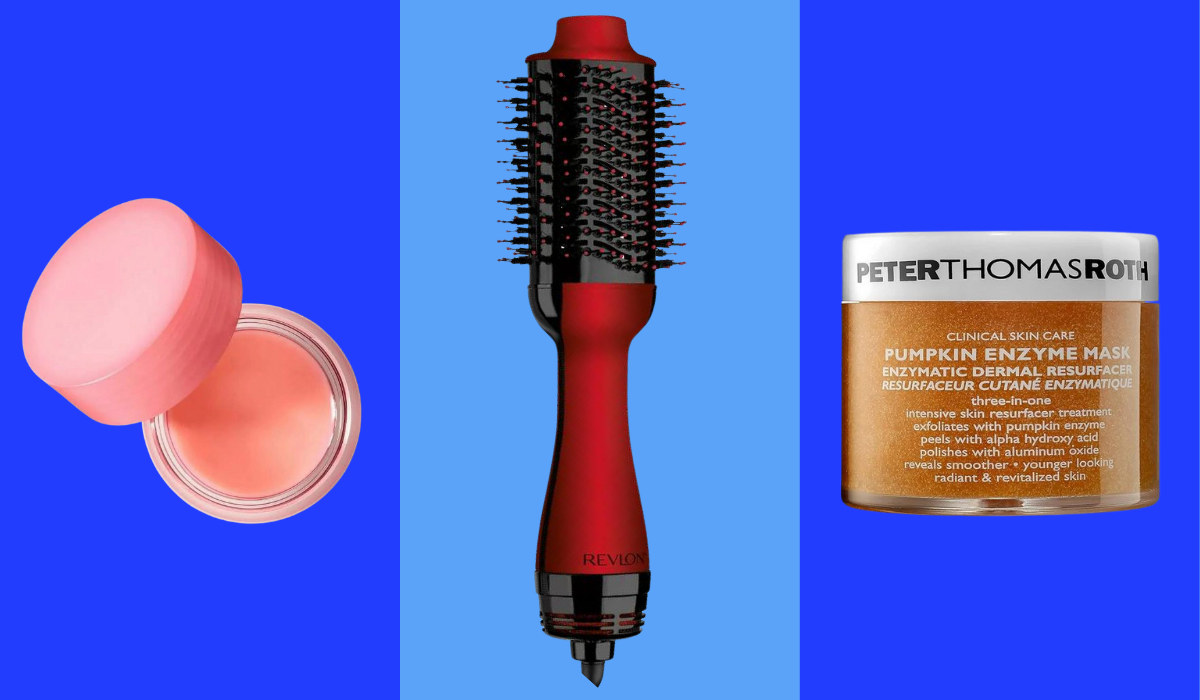 lip sleeping mask, hair dryer brush, mask