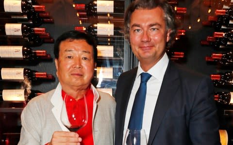 Wentworth owner Chanchai Ruayrungruang (L) and Laurent Feniou attend the launch of Ten Trinity Square Private Club in London - Credit: Dave Benett/Getty Images for Ten Trinity Square Private Club