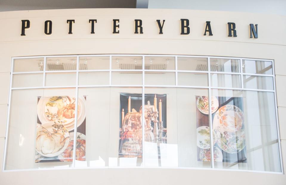 Pottery Barn store front. Pottery Barn is a furniture chain...