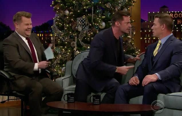 Talk show host James Corden was very amused. Source: CBS