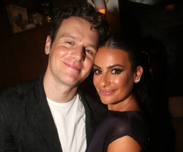 Jonathan Groff and Lea Michele