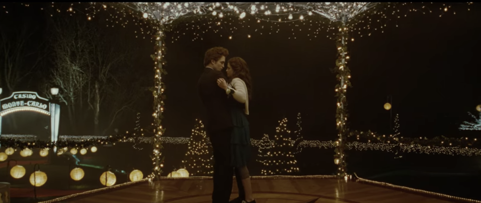 Edward and Bella dancing in the gazebo