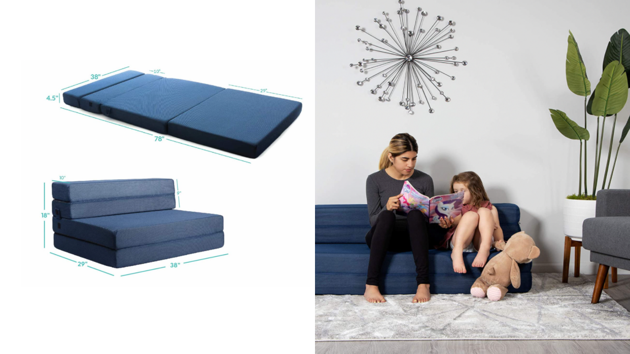 Nugget couch alternatives: This simple kids' couch folds away for easy storage.