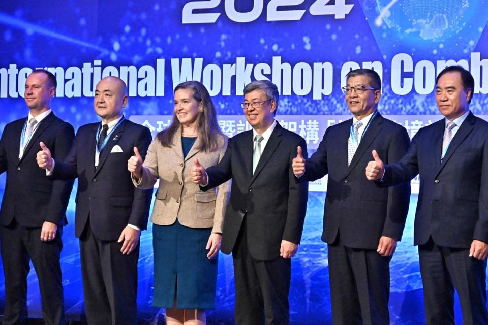 陳建仁出席「2024全球合作暨訓練架構（GCTF）打擊跨境詐欺犯罪國際研習營」開幕式。   圖：行政院提供