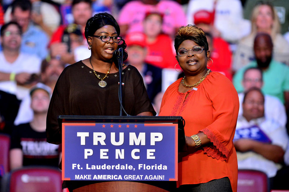 Trump supporters and sisters Diamond, left, and Silk were a topic of discussion in Facebook CEO Mark Zuckerberg’s congressional testimony. (Photo: Johnny Louis/WireImage)