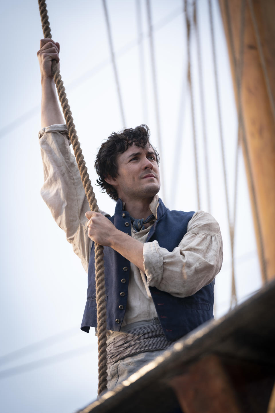 Jonah Hauer-King as Prince Eric in Disney's live-action THE LITTLE MERMAID. Photo by Giles Keyte. © 2023 Disney Enterprises, Inc. All Rights Reserved.