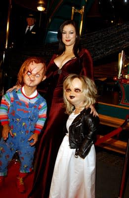 Jennifer Tilly with Chucky and Tiffany at the Los Angeles premiere of Rogue Pictures' Seed of Chucky