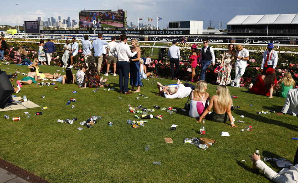 Racegoers at the Melbourne Cup.