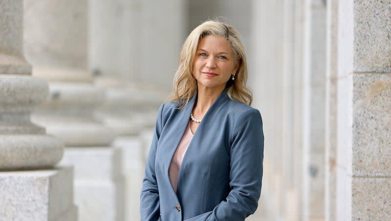 Melissa Holyoak, Federal Trade Commission commissioner, poses for a portrait at the Capitol in Salt Lake City on Friday, May 3, 2024.