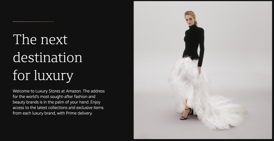 Amazon is launching a new luxury shopping destination called Amazon Luxury where customers can browse and purchase high-end fashion brands including Oscar de la Renta. (Image: Amazon)