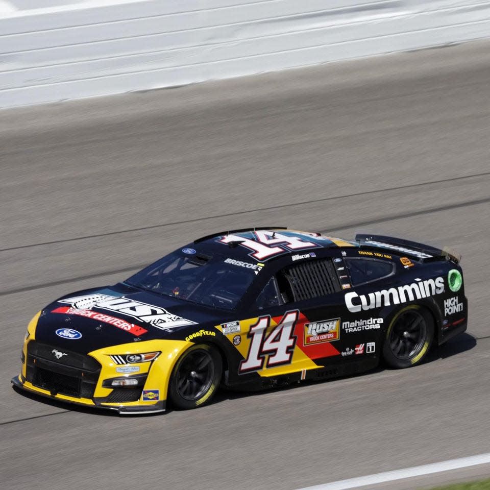 Mitchell NASCAR Cup Series driver Chase Briscoe blazes down a straightaway at Kansas Speedway last Sunday. Briscoe finished 24th.