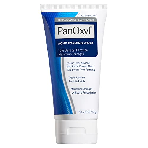 PanOxyl Acne Foaming Wash Benzoyl Peroxide 10% Maximum Strength Antimicrobial, 5.5 Oz (AMAZON)