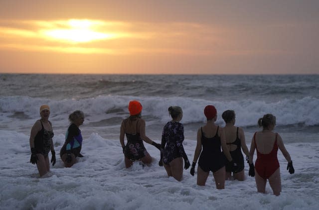 New Year’s Day swimmers