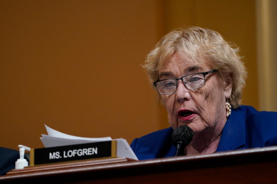 Committee member Rep. Zoe Lofgren (D-Calif.) speals during the hearing of the committee to investigate the January 6 attack on the United States Capitol on Oct. 13, 2022 in Washington DC.