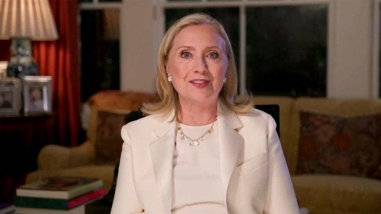 Hillary Clinton speaks during the virtual Democratic National Convention on Aug. 19, 2020. (via Reuters TV)