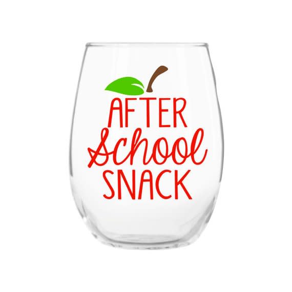 8) Teacher Wine Glass