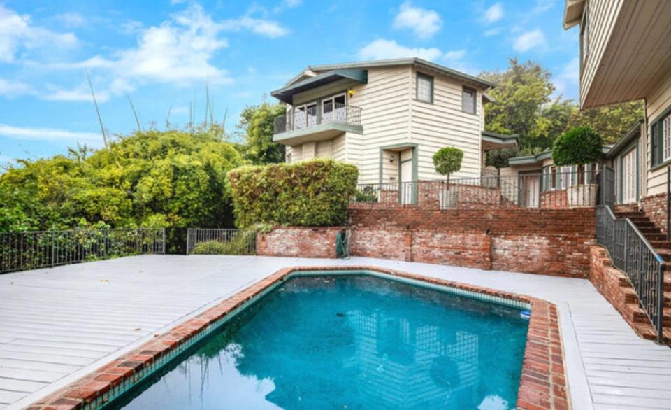 pool with brick surround