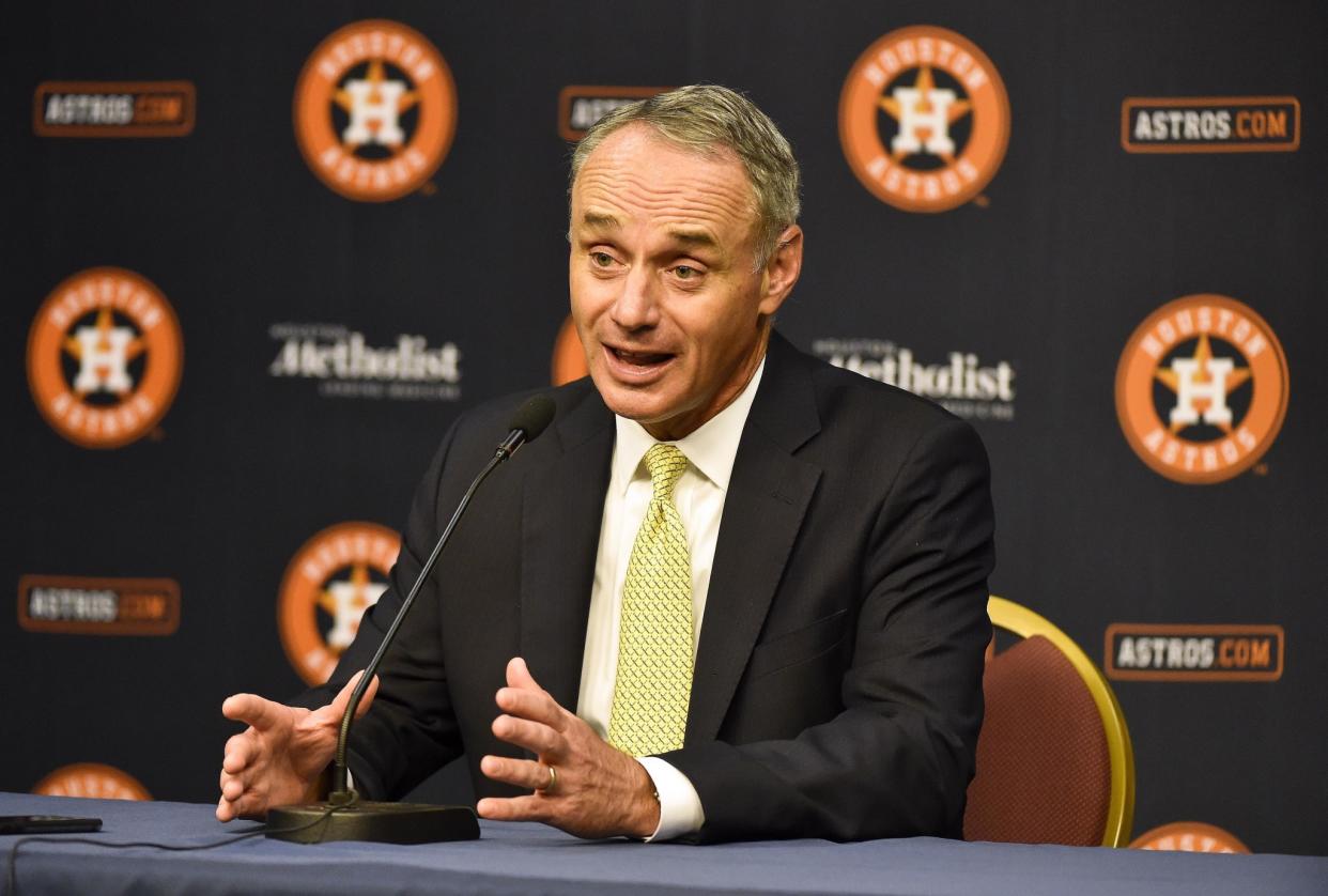 Rob Manfred speaking in Houston this week, said he'd like MLB to play more in Mexico. (AP)