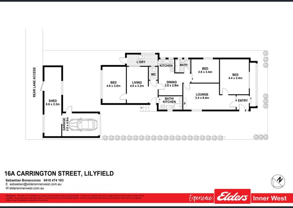 16A Carrington Street, Lilyfield, NSW 2040.  (Source: Realestate.com.au)