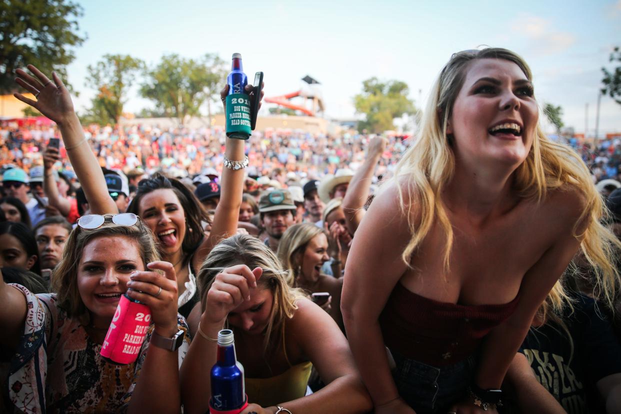 Fans cheer for the Parker McCollum Band at the Wild West Fest Friday, Aug. 3. 2018, at Bill Aylor Sr. Memorial RiverStage.