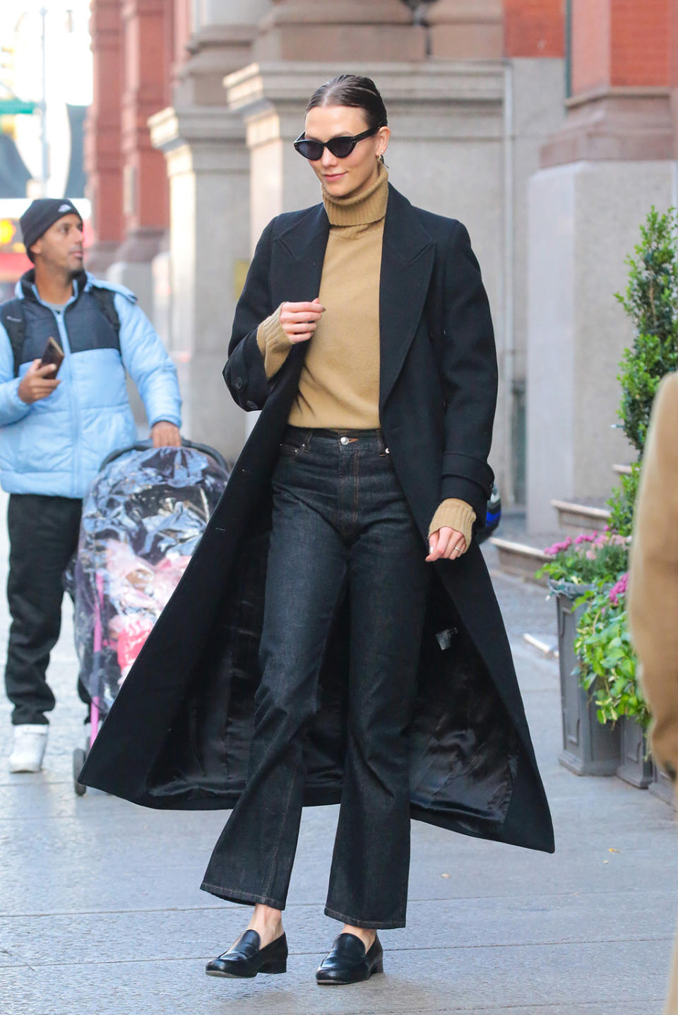 Karlie Kloss, loafers, leather, denim, model.