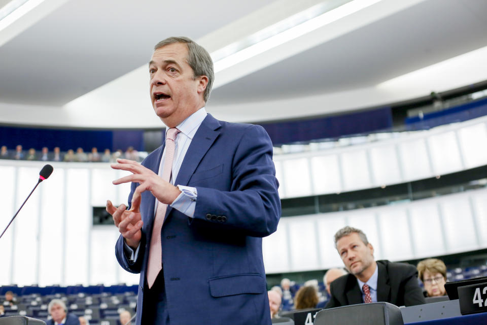 Nigel Farage telling MEPs Hunt’s comments are a “victory” for UKIP (European parliament)