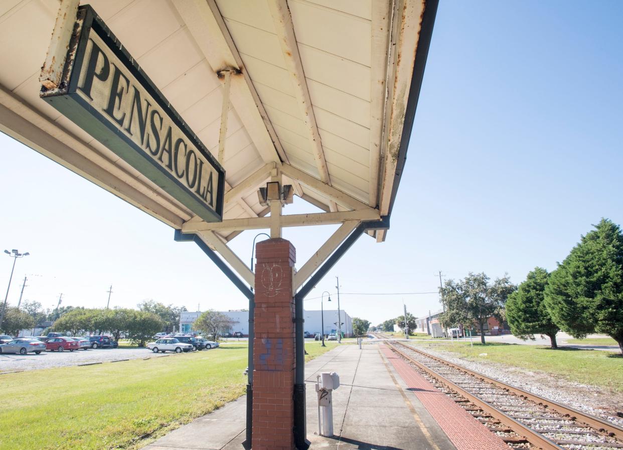 A former passenger train station stands vacant in Pensacola in 2018.