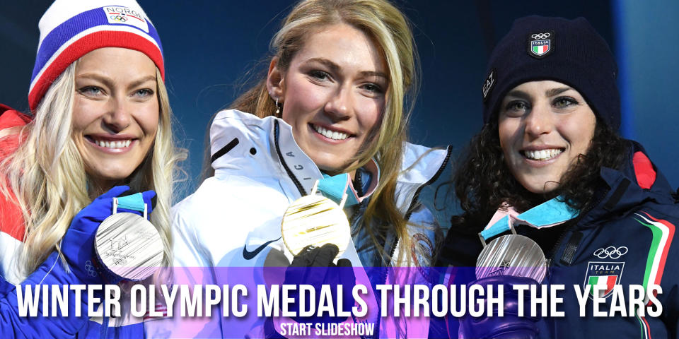 <p>Silver, gold, and bronze medalists for the Women’s Alpine Giant Slalom at the 2018 Winter Olympic Games in PyeongChang, South Korea.<br><br>(L-R: Norway’s Ragnhild Mowinckel, silver; USA’s Mikaela Shiffrin, gold; Italy’s Federica Brignone, bronze/photo by Dimitar Dilkoff/AFP/Getty Images) </p>