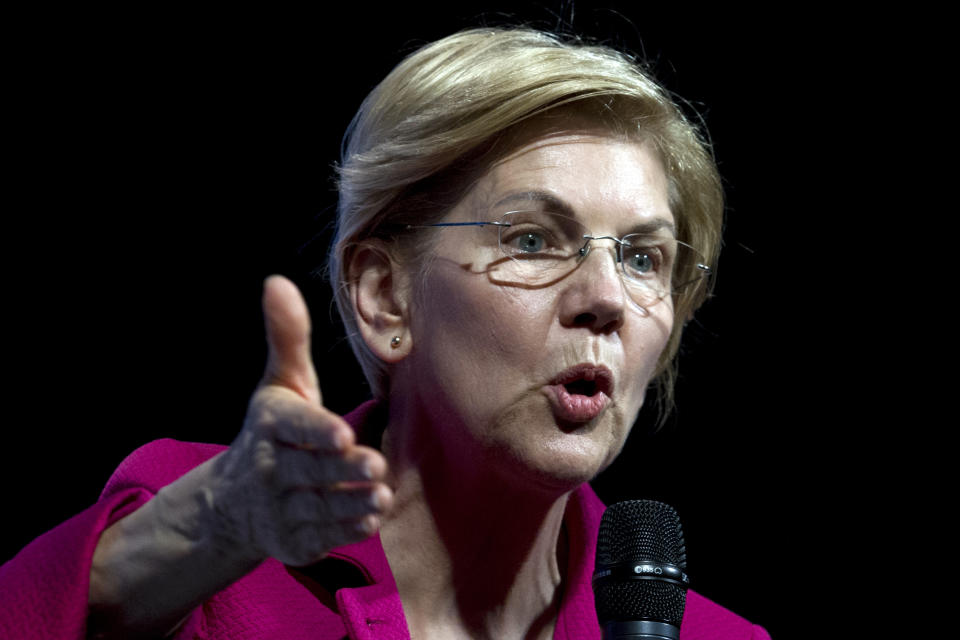 Democratic presidential candidate Sen. Elizabeth Warren, D-Mass., speaks a 2020 Democratic presidential candidates event in Washington on April 1, 2019. (Photo: Jose Luis Magana/AP)