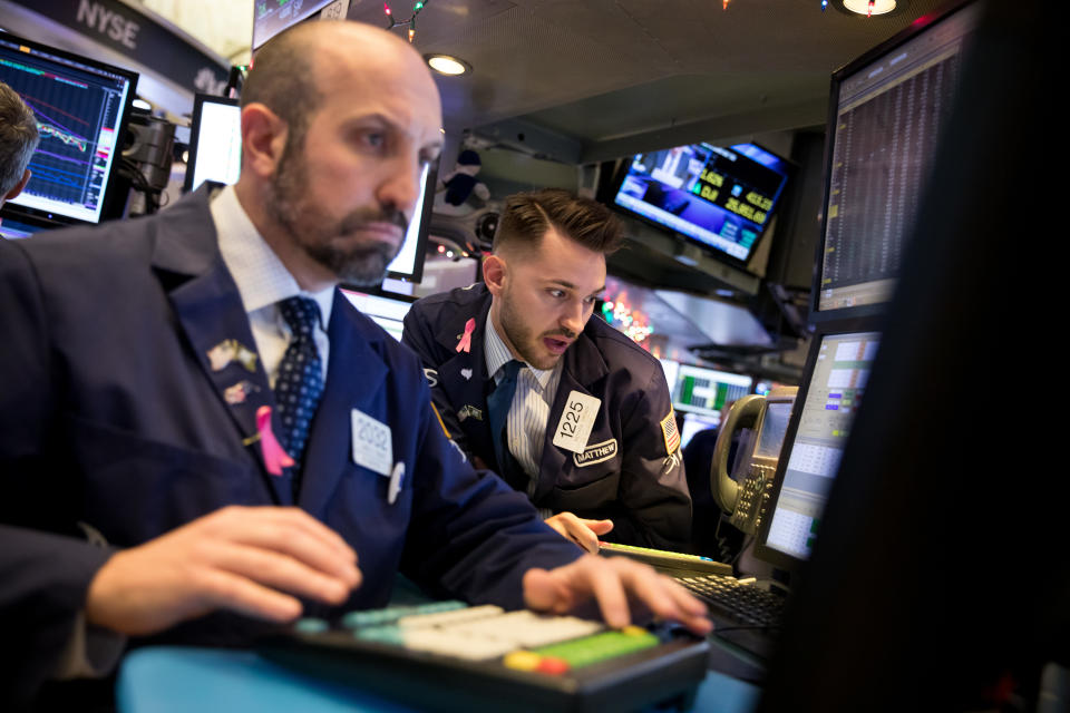 Traders work on the floor of the New York Stock Exchange (NYSE) in New York. Michael Nagle/Bloomberg via Getty Images