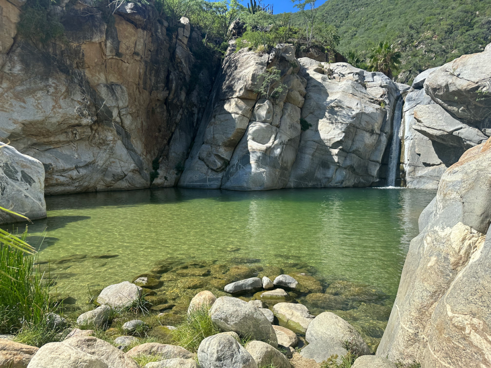 We were able to swim in the pool under the Cascada Sol De Mayo waterfall (Chelsea Ritschel)