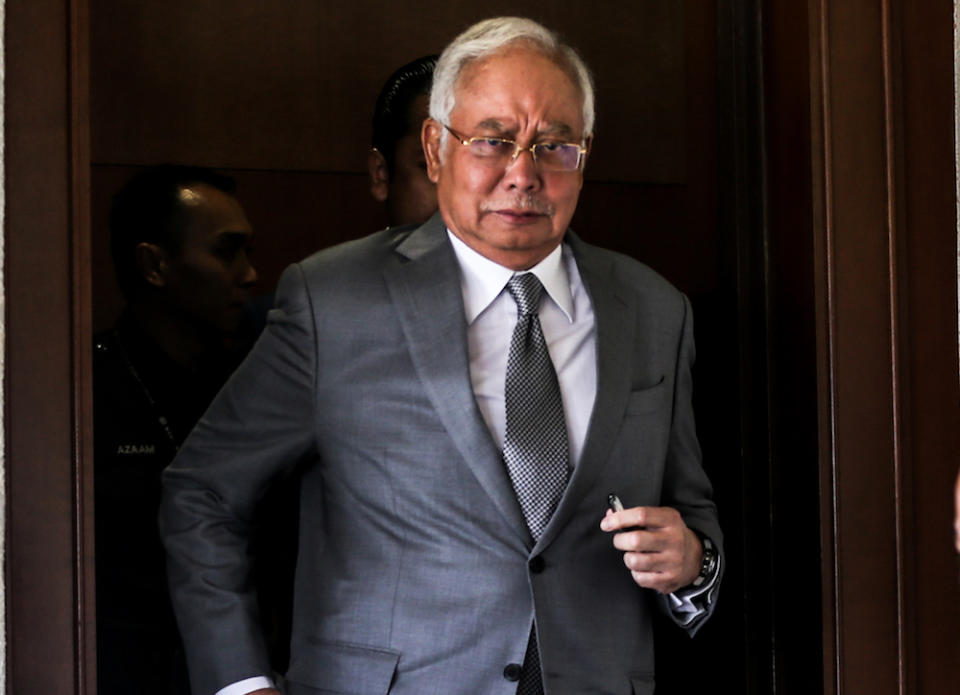 Former prime minister Datuk Seri Najib Razak is pictured at the Kuala Lumpur High Court January 8, 2020. — Picture by Firdaus Latif