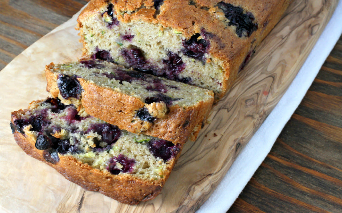 <p>Harness the power of two powerhouse fruits and make this recipe for <strong>Blueberry Zucchini Bread</strong>. It turns out perfect every time. </p><p><strong>Get the recipe: </strong><strong><a href="https://parade.com/841449/lorilange/blueberry-zucchini-bread/" rel="nofollow noopener" target="_blank" data-ylk="slk:Blueberry Zucchini Bread;elm:context_link;itc:0;sec:content-canvas" class="link rapid-noclick-resp">Blueberry Zucchini Bread</a></strong></p>