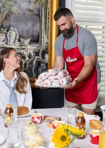 <p>Wawa</p> Kylie and Jason Kelce star in a new Wawa camaign