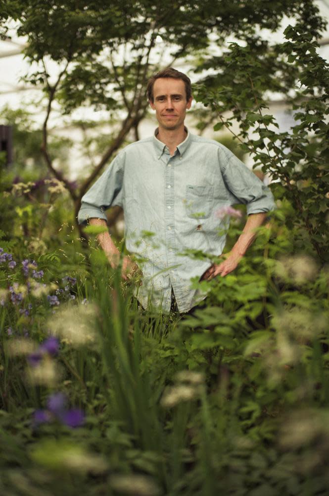 Man stands in garden