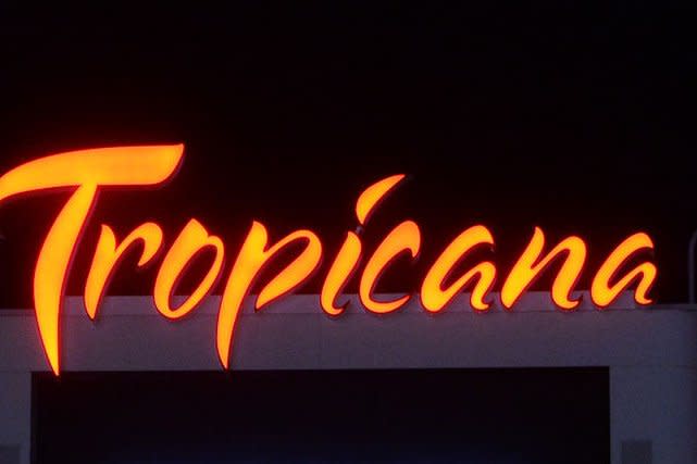 The iconic Tropicana Las Vegas closed its doors for good Tuesday, after 67 years in business. The hotel and casino will be demolished later this year to make way for a new Major League Baseball stadium that will house the Athletics in 2028. File photo by Jim Ruymen/UPI