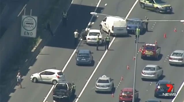 Mouhamed Adbou allegedly caused chaos on the Tullamarine Freeway on Sunday, Photo: 7 News